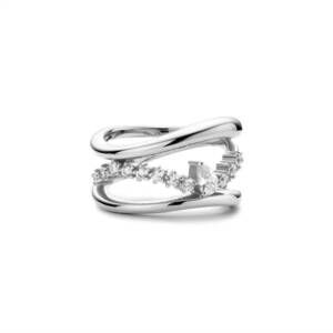 NEW ANIA HAIE women's sparkle teardrop ring in silver